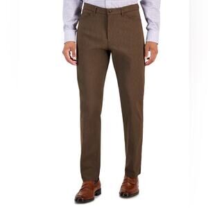 Tommy Hilfiger THFlex Men's Brown Twill Modern-Fit Dress Pants NEW Size 38W 34L